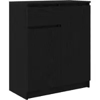 vidaXL Dressoir met lade 71x35x84 cm spaanplaat zwart eikenkleurig