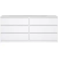Ebuy24 Naia kommode 6 lades wit hoogglans.