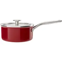 KitchenAid Steel Core Enamel steelpan 18cm 2,0L - Keizerrood - inductie - PFAS-vrij