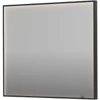Ink Spiegel SP19 90x4x80 cm incl. direct LED-Verlichting Rondom en Spiegelverwarming Geborsteld Metal Black