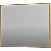 Ink Spiegel sp19 100x4x80 cm incl. Direct led-verlichting rondom en spiegelverwarming geborsteld mat goud
