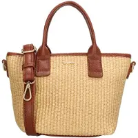 Charm London Rieten Handtas/Schoudertas S Cadorna Cognac
