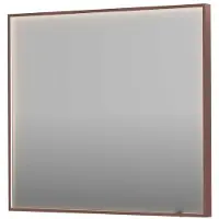 Ink Spiegel SP19 90x4x80 cm incl. direct LED-Verlichting Rondom en Spiegelverwarming Geborsteld Koper
