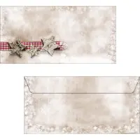 Sigel Kerstenveloppen DL 90 g/m² 11 x 22 cm Bruin, rood 25 Stuks