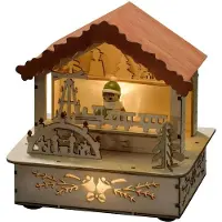 Konstsmide Kersthuisje - led kerstverlichting binnen - 3 lampjes - 9.5 x 12.5 cm