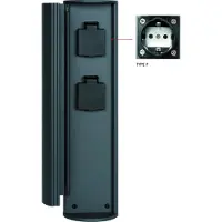 Lucide POWERPOINT - Buitenstopcontact zuil - Stopcontacten met randaarde - Type F - EUR/RUS standaard - Ø 10 cm - IP44 ? Antraciet