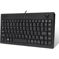 Adesso – AKB-310UB – Mini Toetsenbord met Trackball – USB - 87‑toetsen - Compact - 800 DPI - Zwart