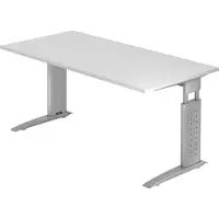 Hjh OFFICE PRO UNDA 16 S - 160 x 80 Tafelhoogte I In hoogte verstelbaar Wit/Zilver