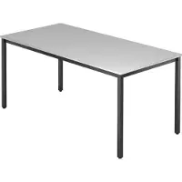 Hjh OFFICE PRO DORAN DQ16 D | 160x80 | Zwart - Grijs 160 x 80 met vierkante buis / Zwart