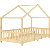 En.casa Kinderbed Treviolo huisbed 90x200 cm naturel []