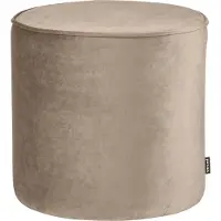 Woood Sara Poef Hoog - Velvet - Khaki - 46x46x46