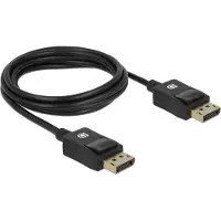 DeLOCK Dunne premium coaxiale DisplayPort kabel kabel - versie 1.4 (5K/8K 60Hz) / zwart - 2 meter