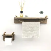 Hannah Home Toiletrolhouder Sophie handgemaakt | hout bruin 50x10x9 cm toiletrolhouders | NADUVI