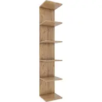 VCM Lazas wandkast wandmontage 5 planken eik decor.