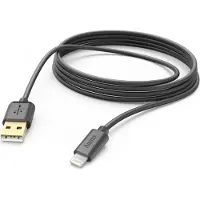 Hama 00201582 USB-laadkabel USB 2.0 Apple Lightning stekker, USB-A stekker 3.00 m Zwart Verguld