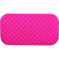 MSV Douche/bad anti-slip mat badkamer - rubber - fuchsia roze - 36 x 65 cm - Badmatjes