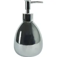 Spirella MSV Zeeppompje/dispenser - Kymi - keramiek - zilver kleur - 9 x 16 cm - 260 ml - Zeeppompjes