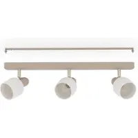 Eglo Corato plafondspot, zand/nikkel/opal, 3-lamps. Corato, dimbaar, crème / amber, Woon-/ Eetkamer, metaal, Modern, buitenspot