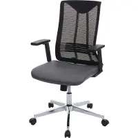 Mendler Bureaustoel -J53, bureaustoel ergonomisch kunstleder ~ grijs