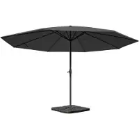 Mendler Parasol Meran Pro, marktparasol zonder kap Ø 5m polyester/aluminium 28kg ~ antraciet met voet