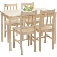Mendler Eetkamerset -F77, zitgroep eetkamerset, massief houten landhuis 110cm ~ grenen geglazuurd