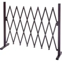 MCW -B34, hondenhek, schaarhek, Veiligheidshek, uitschuifbaar, dierenbeschermingsrooster, bruin aluminium ~ hoogte 103cm, breedte 35-300cm
