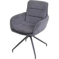 Mendler Eetkamerstoel -K32, keukenstoel fauteuil stoel, draaibare auto positie, stof MVG ~ Cord grijs