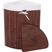 MCW Hoekwasmand -C21, Wasbox wasmand, bamboe 61x48x35cm 50l ~ bruin
