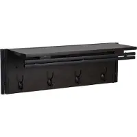 MCW Wandkapstok -A27, kapstokplank, 4 haken 24x75x24cm 3D structuur ~ donkerbruin