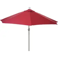 MCW Parla halfronde parasol, balkonparasol, UV 50+ polyester/aluminium 3kg ~ 270cm bordeaux zonder voet