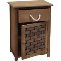 MCW Ladekast -K83, ladekast, hout 55x39.5x28.5cm ~ donkerbruin, polyrattan donkerbruin