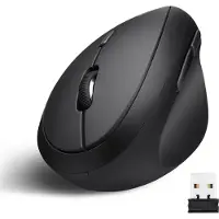 Perixx PERIMICE-619 - Draadloze Ergonomische Verticale Muis met Silent-Click en Klein Ontwerp - Multi-Dev (Draadloze), Muis, Zwart