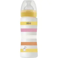 Chicco zuigfles Siliconen Well Being 330ml geel