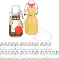 Relaxdays glazen flesjes met beugelsluiting - 50 ml - beugelflessen set - lege olieflesjes - Pak van 30