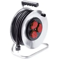 Bachmann plaatstalen kabelhaspel 3-f. 50m, H05RR-F 3G1,5mm, IP44