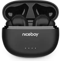 Niceboy HIVE Pins 3 ANC, zwart, draadloze oordopjes, geschikt voor bellen, muziek, sport en vrijetijd, frequentiebereik 20 - 20000 Hz, gewicht 48 g, oordopjes met microfoon, kleur zwart