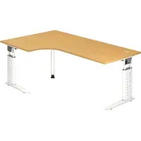 Hjh OFFICE PRO UNDA 82 W - 200 x 120 Tafelhoogte I In hoogte verstelbaar Beuken/Wit