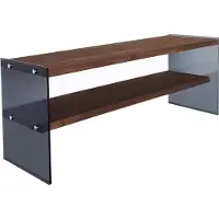 Skye Decor Locelso TV-meubel | 100% grenenhout | Gehard glas | Notenhout