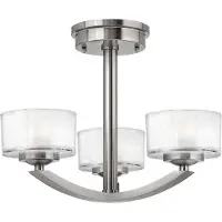 HINKLEY LED Plafondlamp Meridian | 3W 3000K 900Lm 830 | Dimbaar | Brushed Nickel