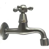 Pb klassieke muurfonteinkraan met sterknop koud water RVS 1208855612