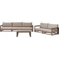 Beliani TIMOR II - Loungeset 5-zits - Donkerbruin - Gecertificeerd acaciahout
