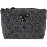 GUESS Cosmetische tas Wilder Large Top Zip Charcoal Donkergrijs