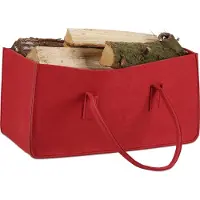 CU houtmand vilt - opvouwbaar - 25 x 25 x 50 cm - opbergmand - rood