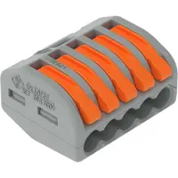 Wago 222 Lasklem Flexibel: 0.08-4 mm² Massief: 0.08-2.5 mm² Aantal polen: 5 40 stuk(s) Grijs, Oranje