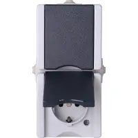 Kopp Koppeling 947556008, Type F, Zwart, Wit, Thermoplastisch, IP44, 250 V, 16 A