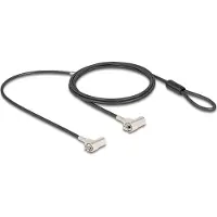 Navilock Dual Laptop Security Cable with Key Lock for Kensington slot 3 x 7 mm and Noble Wedge slot 3.2 x 4.5 mm