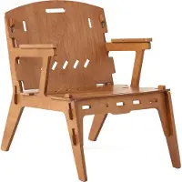 SoBuy Designstoel Bruin - Ergonomisch, Hout, Pen-en-Gat