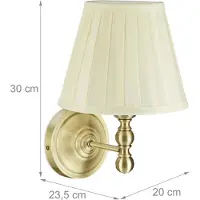 Relaxdays Wandlamp antiek - stoffen lampenkap - E14-fitting - muurlamp - woonaccessoire