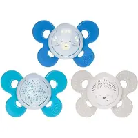 Chicco Fopspeen Physio Comfort Lumi Boy Siliconen 12m 2 eenheden|Soother Physio Comfort Lumi Boy Silicone 12m 2 units|Sucette Physio Comfort Lumi Boy Silicone 12m 2 unités