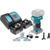 Makita DRT 52 ST accu kantenfrees 18 V 6 mm borstelloos + 2x accu 5.0 Ah + lader